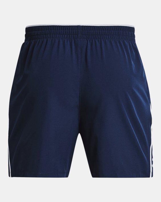 Men's UA Qualifier 5" Wordmark Shorts in Blue image number 9